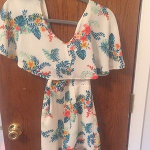Tropical print romper
